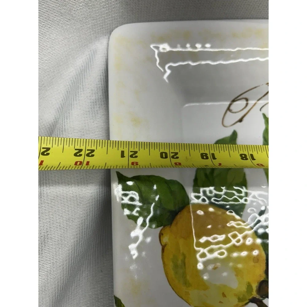 Nicole Miller Melamine Lemon Serving Tray Rectangular 21 1/2x 13